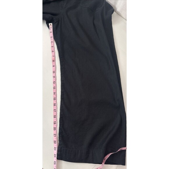 Maeve by Anthropologie The Colette Wide Leg Pants Black Women's Size 32 Linen - Picture 11 of 11